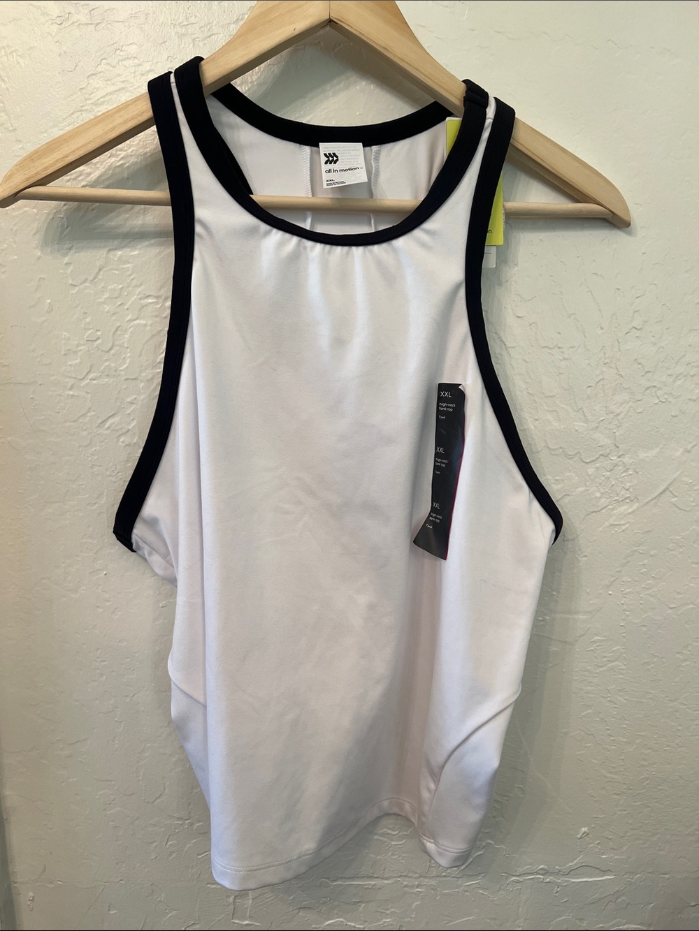 all in motion White Tank Top with Black Trim